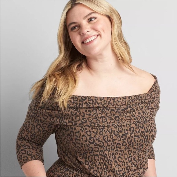 Lane Bryant Animal Cheetah Print Off the Shoulder Stretch Dress 18/20 NWT - Picture 13 of 13